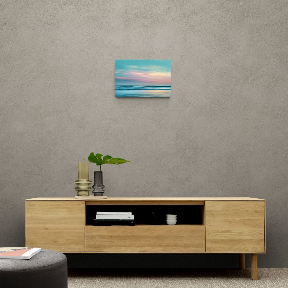 A calming serene seascape with soft pastel colors 7