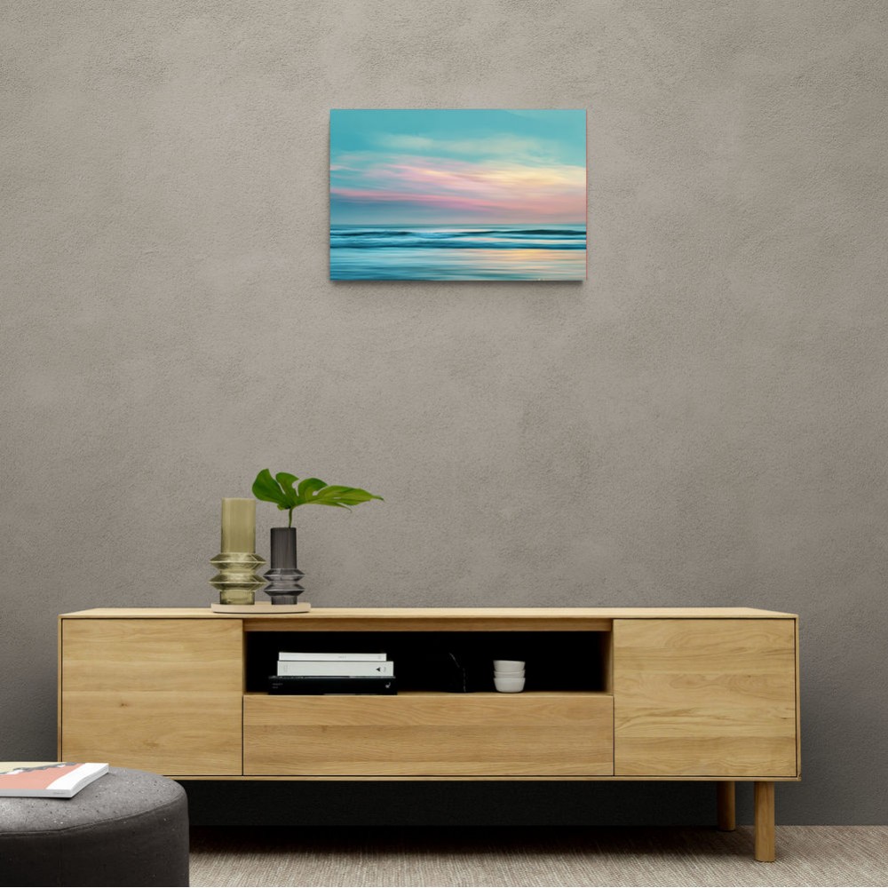A calming serene seascape with soft pastel colors 7