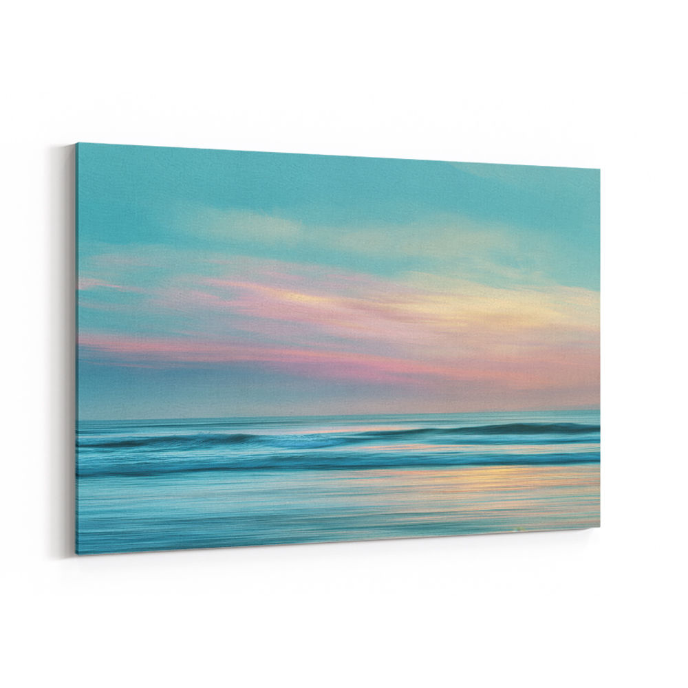A calming serene seascape with soft pastel colors 7