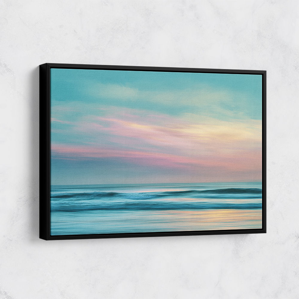A calming serene seascape with soft pastel colors 7