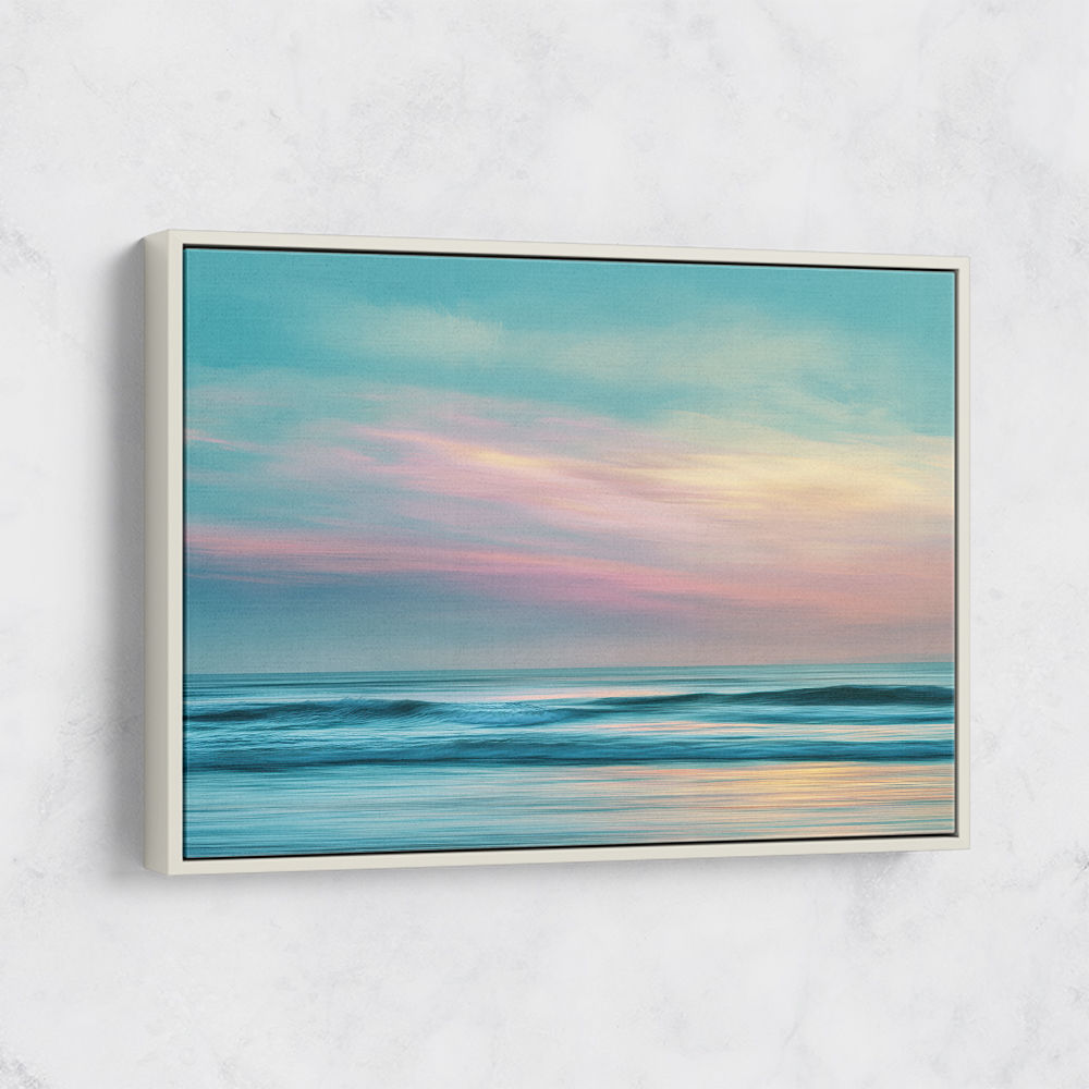 A calming serene seascape with soft pastel colors 7
