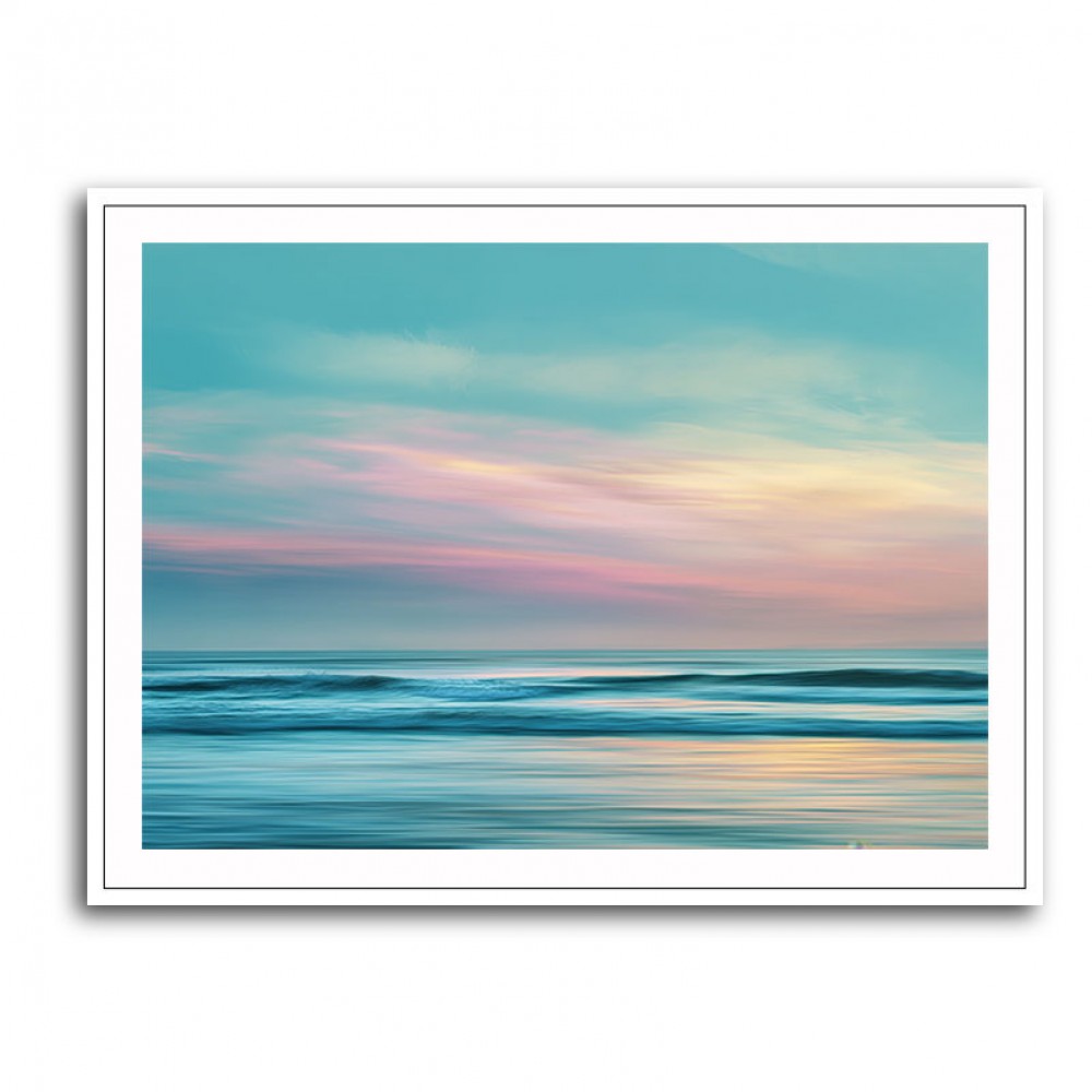A calming serene seascape with soft pastel colors 7