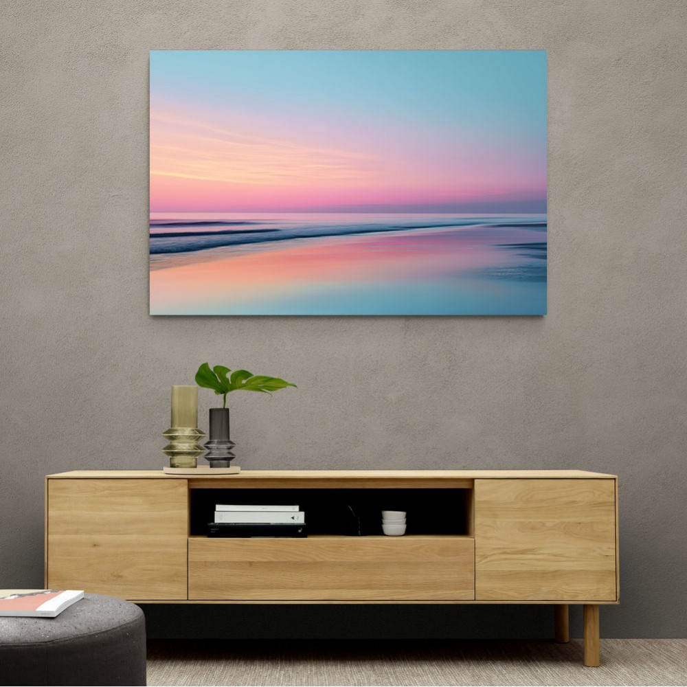 A calming serene seascape with soft pastel colors 14