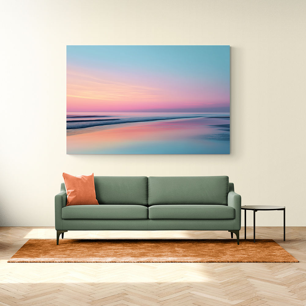 A calming serene seascape with soft pastel colors 14