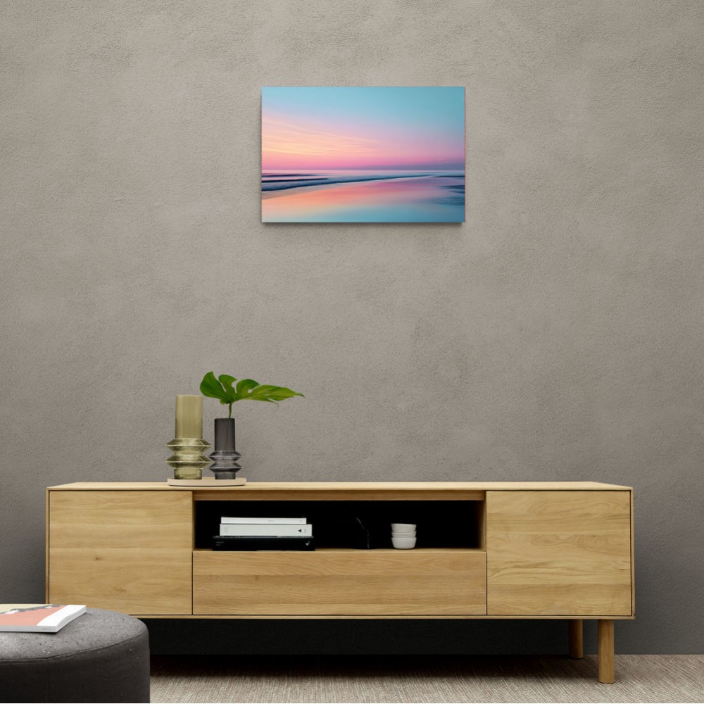 A calming serene seascape with soft pastel colors 14