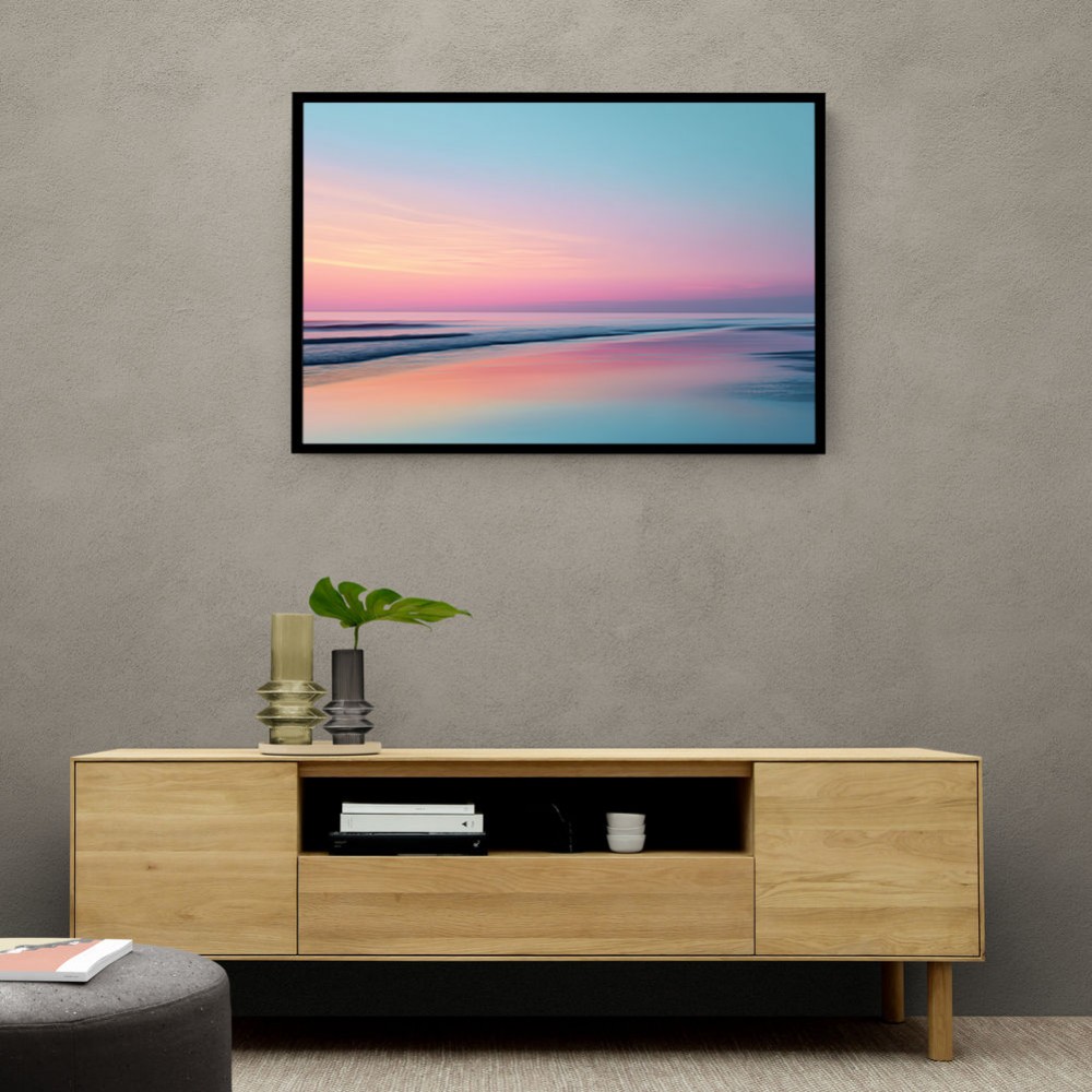A calming serene seascape with soft pastel colors 14