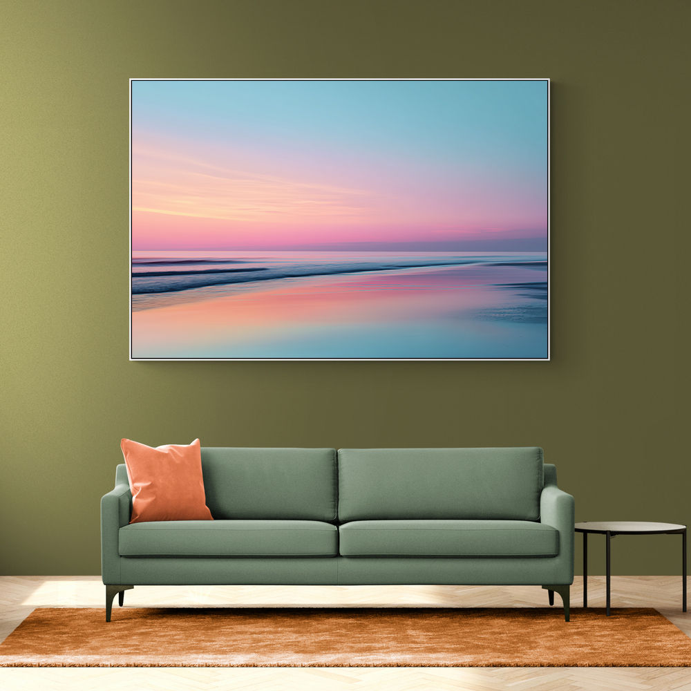 A calming serene seascape with soft pastel colors 14