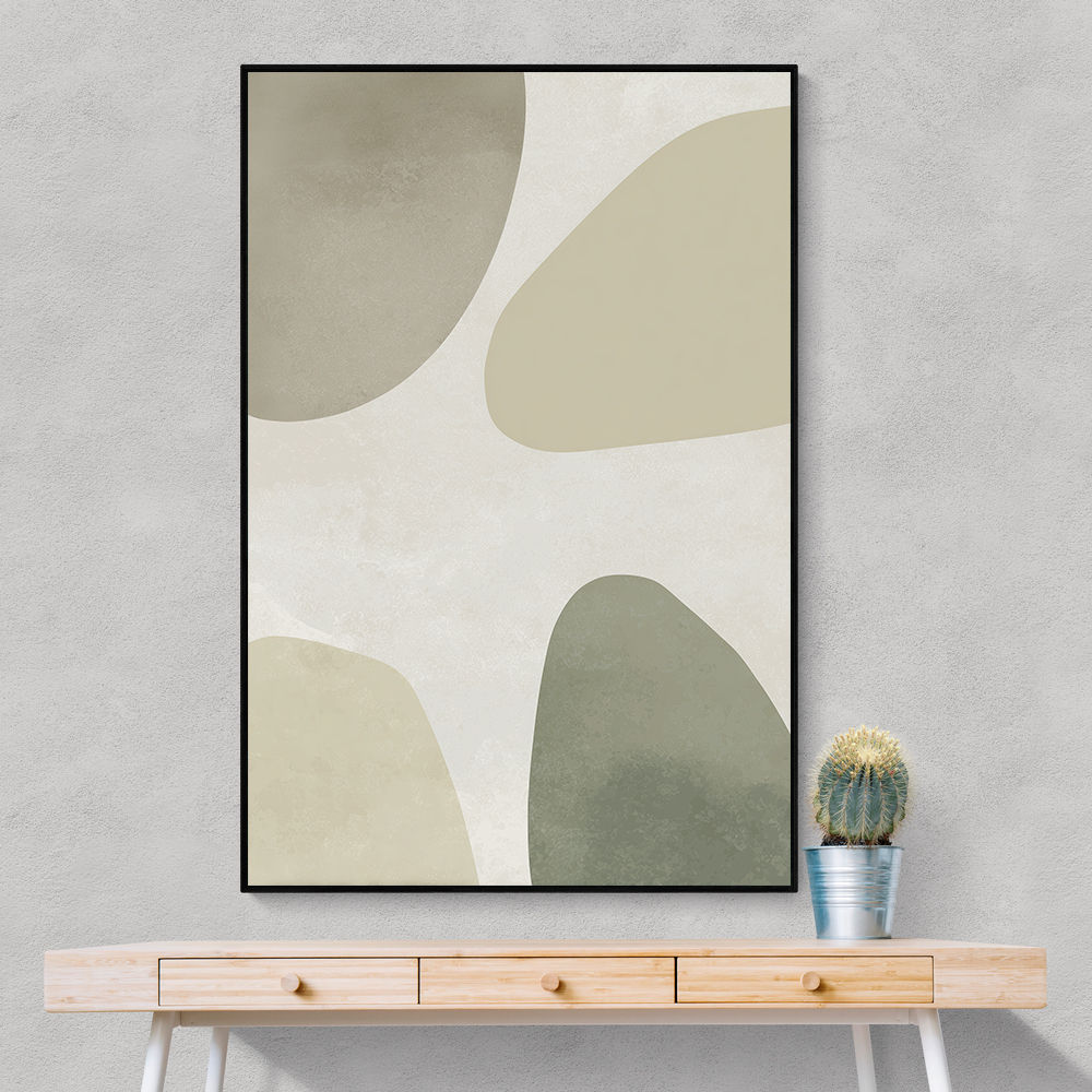 Minimalist Abstract Art Featuring Soft Pebble-Like 56