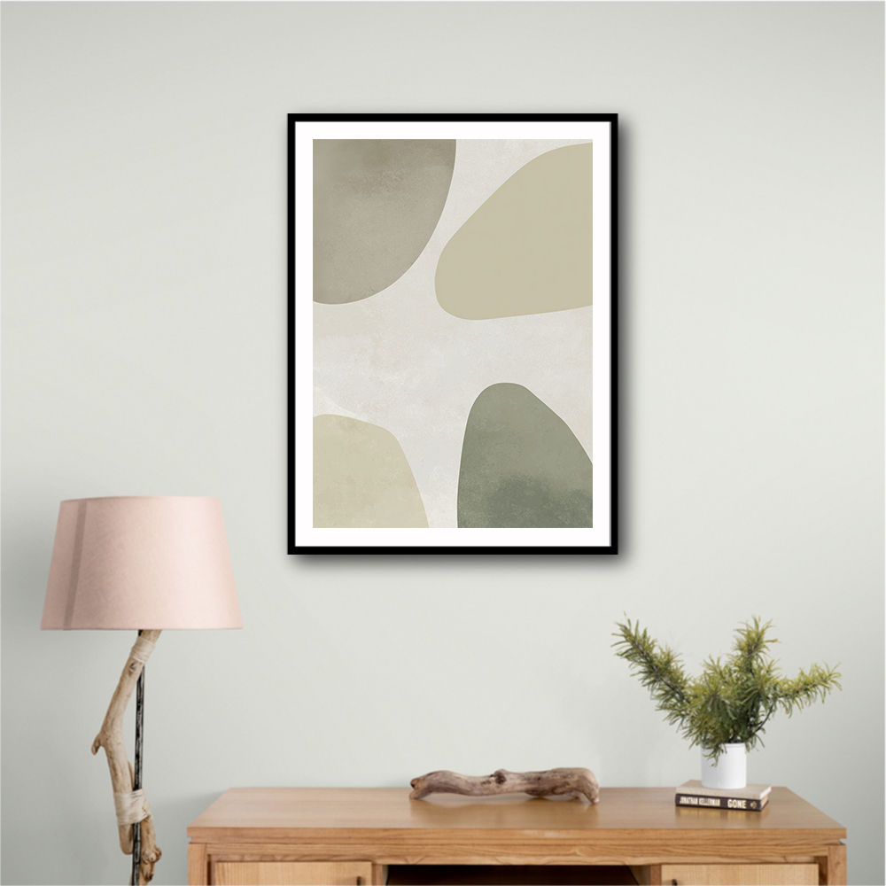 Minimalist Abstract Art Featuring Soft Pebble-Like 56
