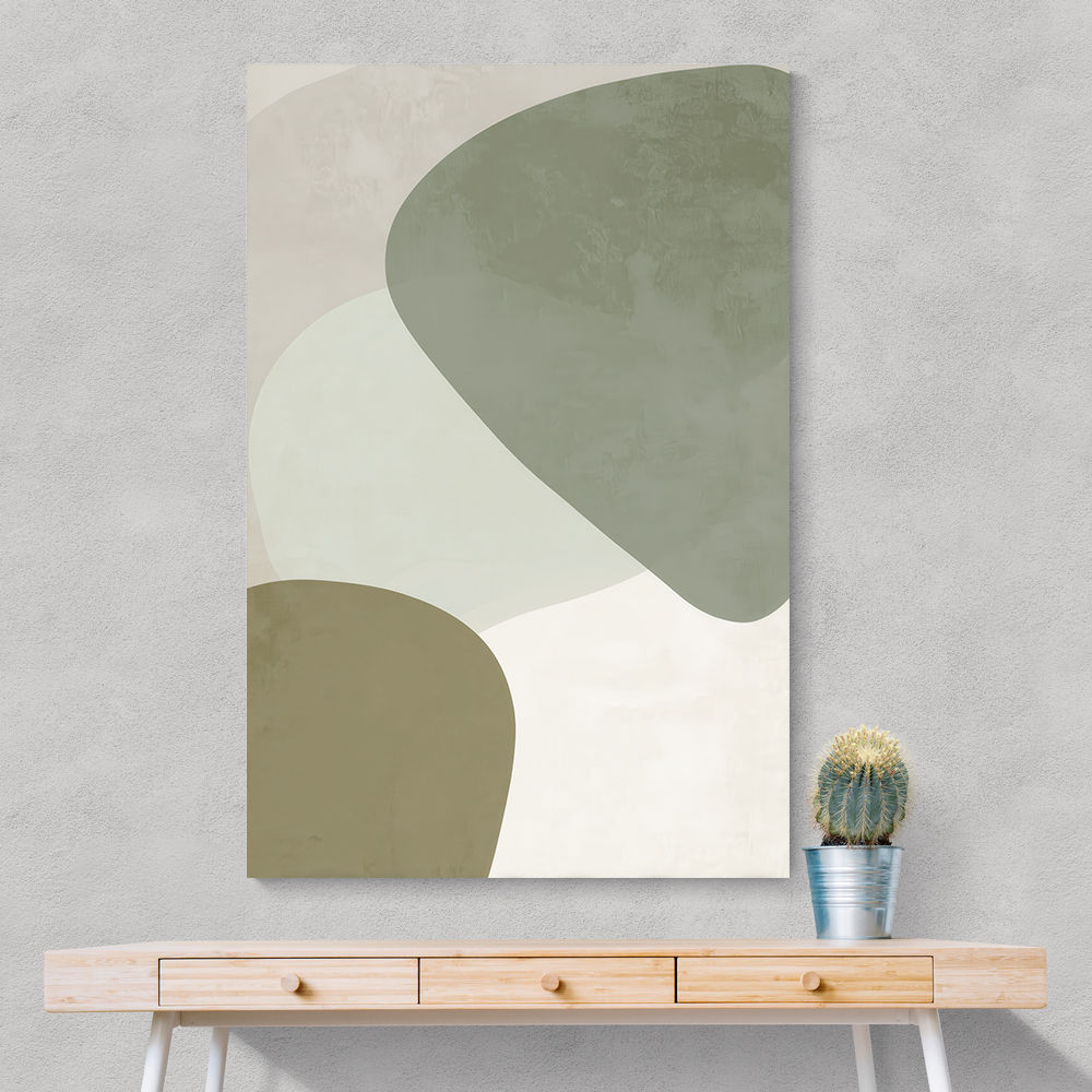 Minimalist Abstract Art Featuring Soft Pebble-Like 58