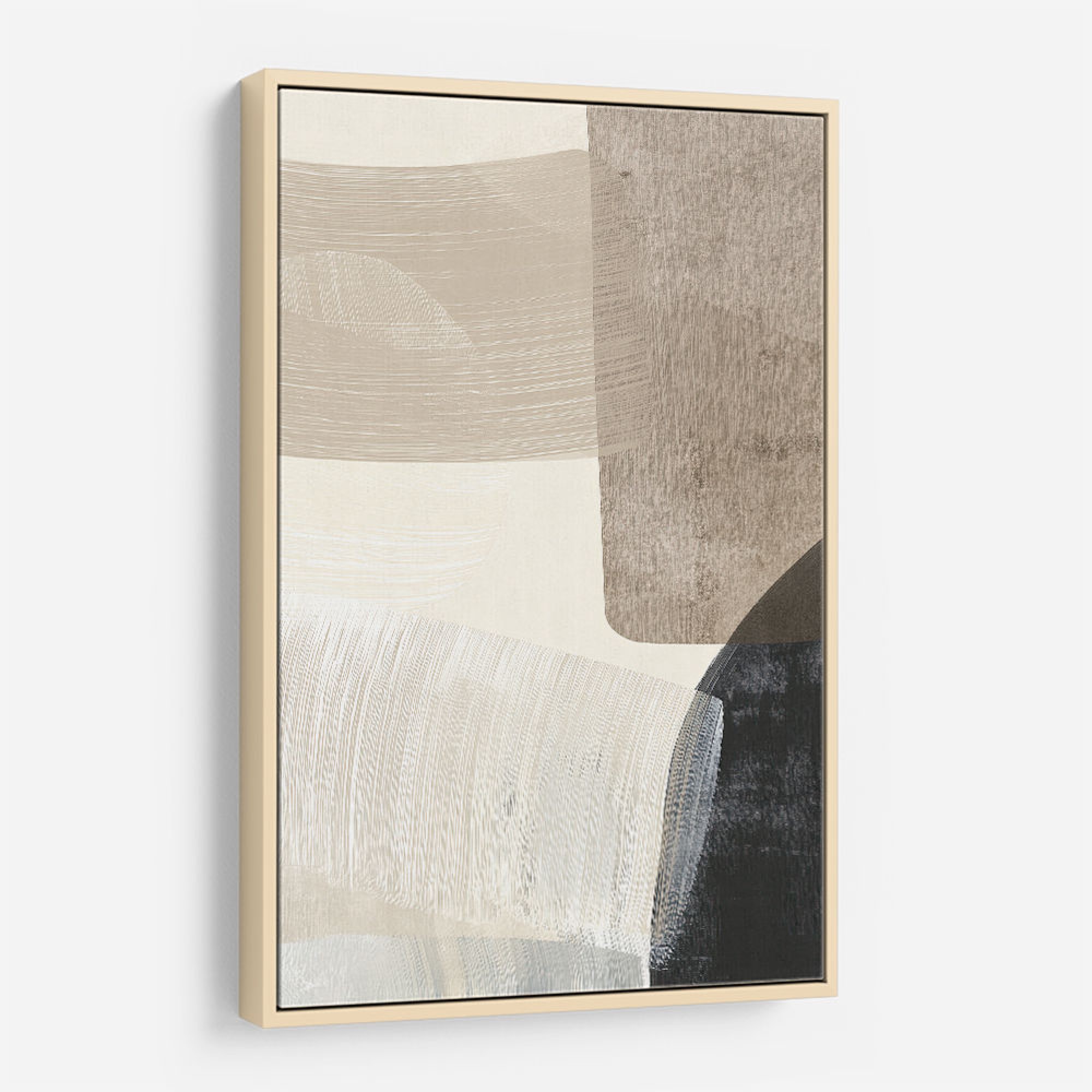 Minimalist Abstract Organic Shapes Wall Art – Neutral Geometric Print
