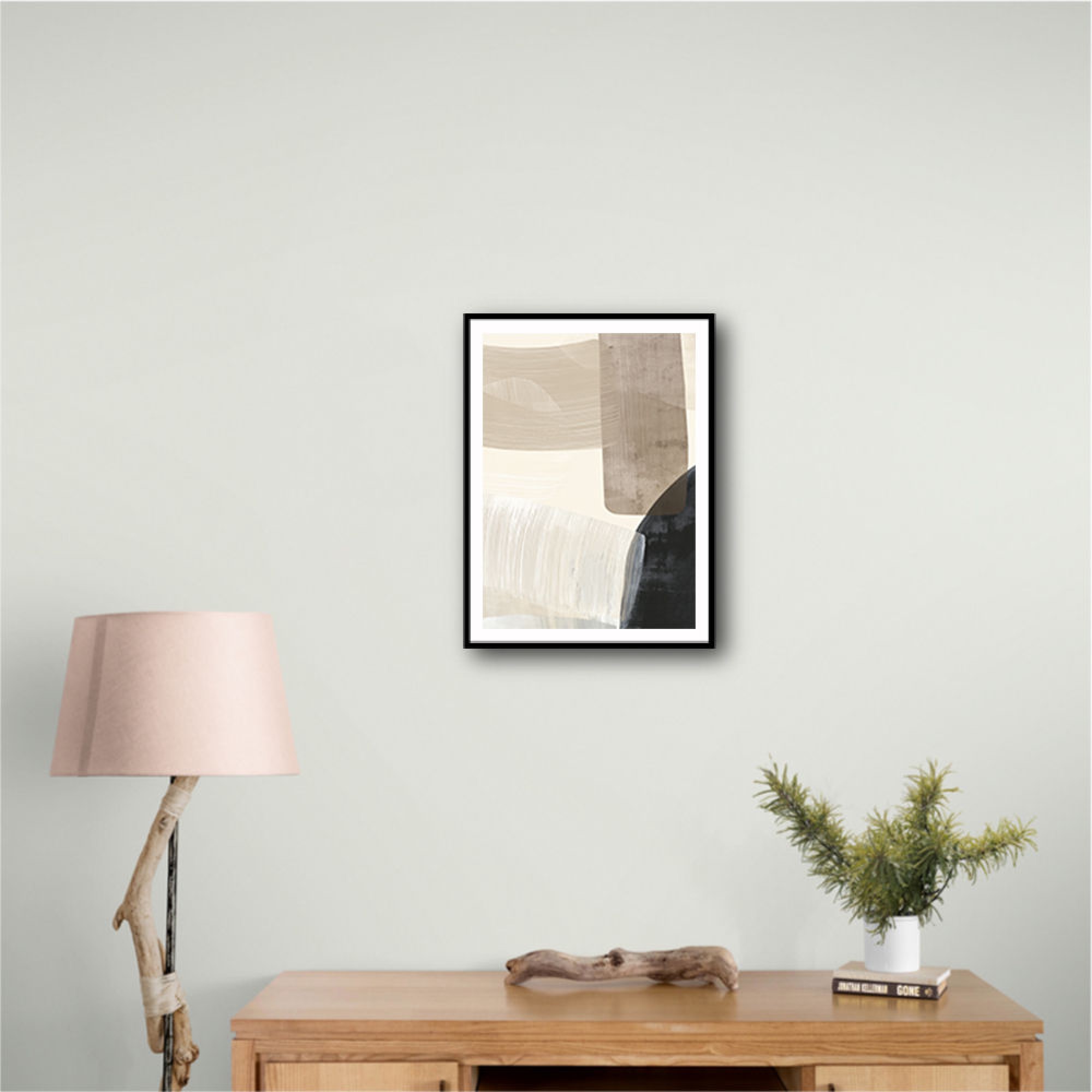 Minimalist Abstract Organic Shapes Wall Art – Neutral Geometric Print