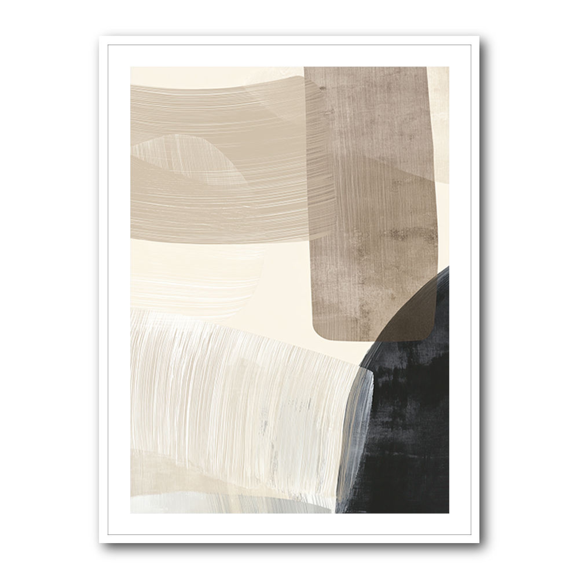 Minimalist Abstract Organic Shapes Wall Art – Neutral Geometric Print