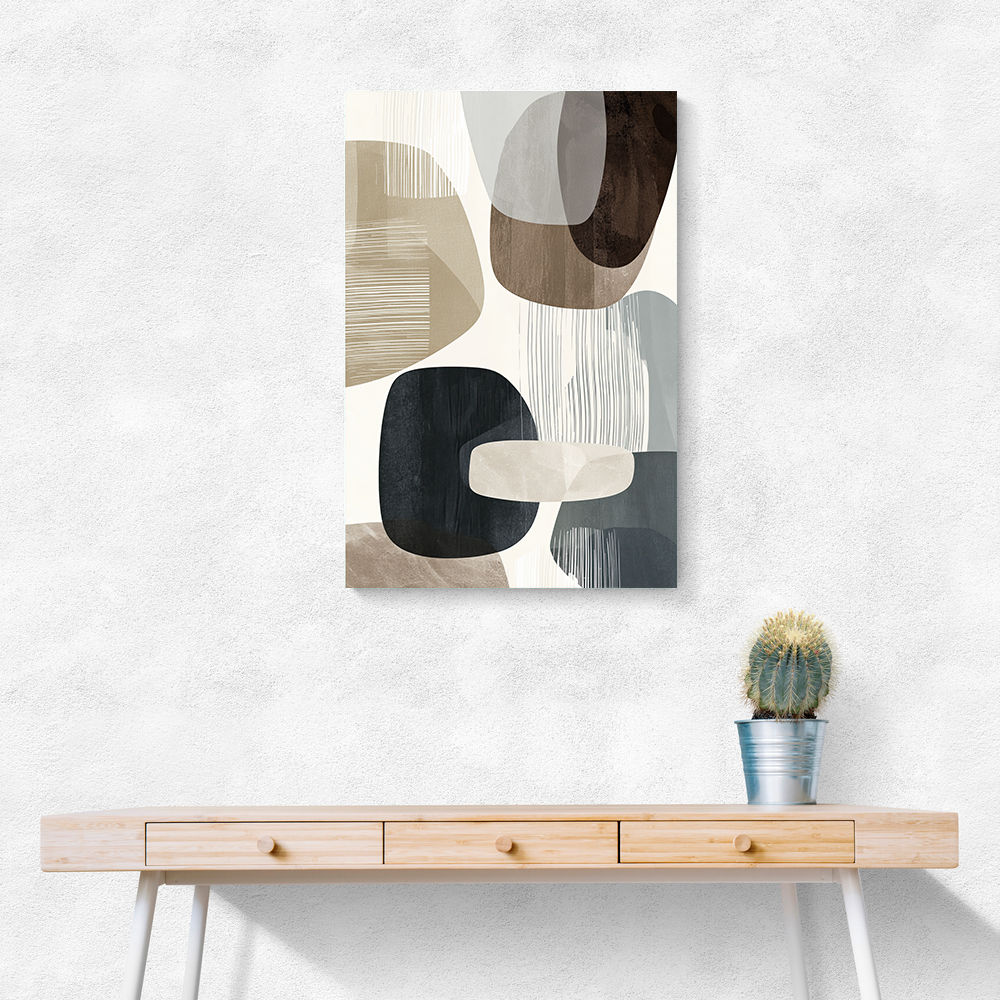 Minimalist Abstract Collage With Overlapping Organic Shapes 38