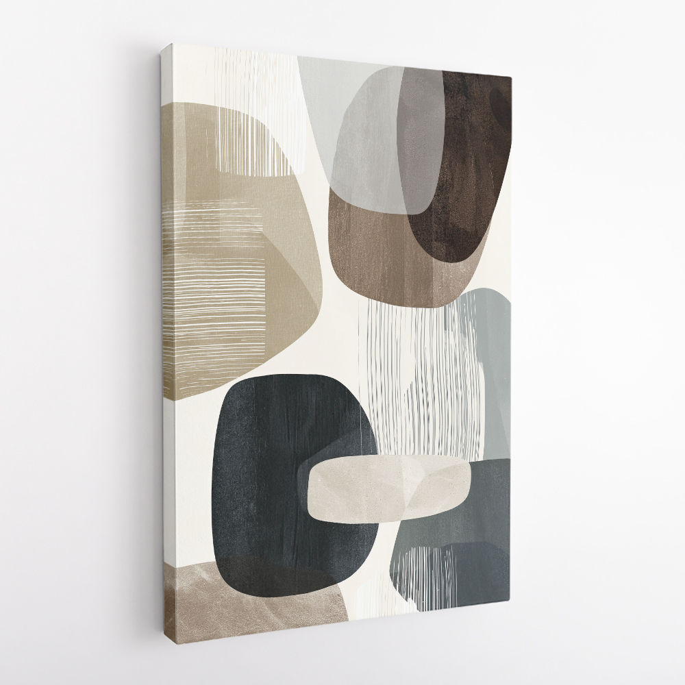 Minimalist Abstract Collage With Overlapping Organic Shapes 38