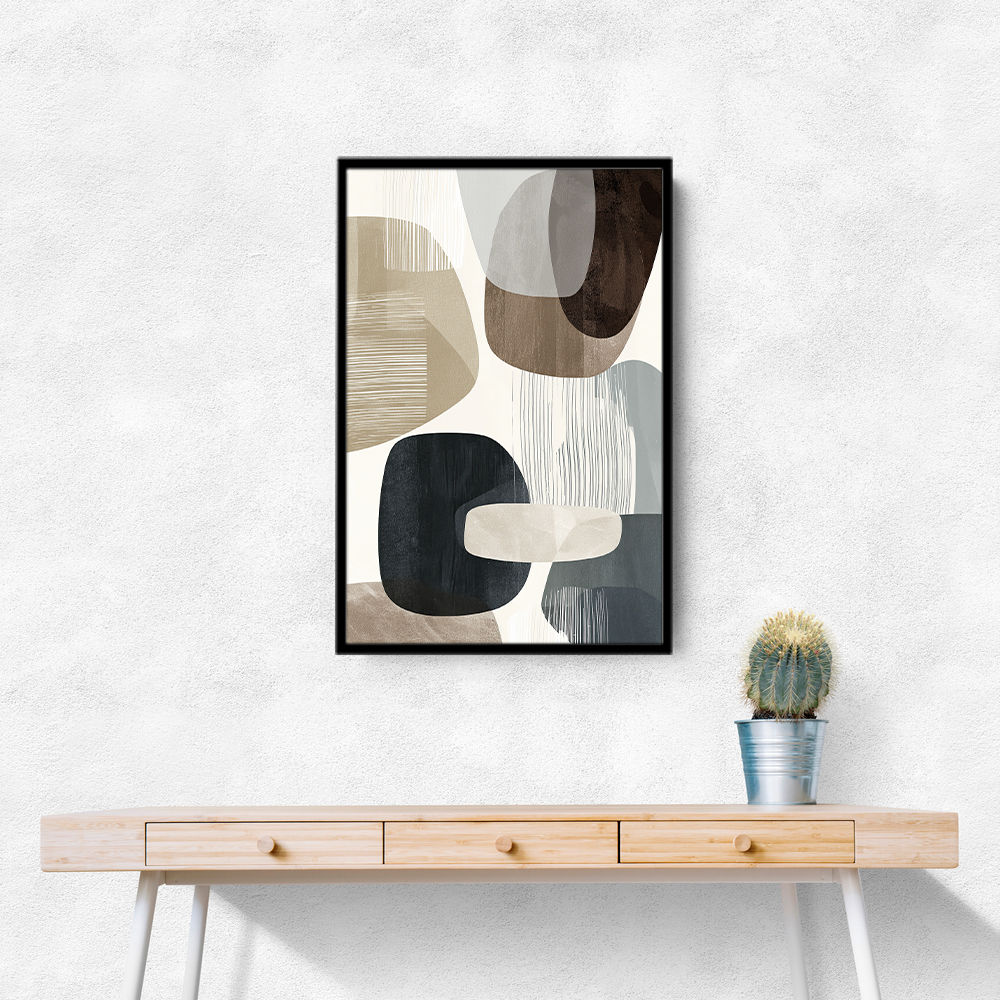 Minimalist Abstract Collage With Overlapping Organic Shapes 38