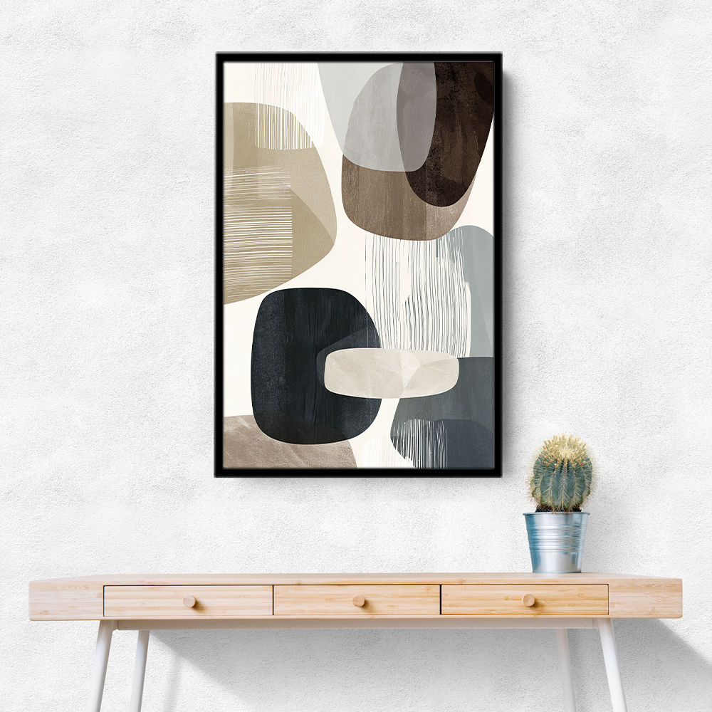 Minimalist Abstract Collage With Overlapping Organic Shapes 38