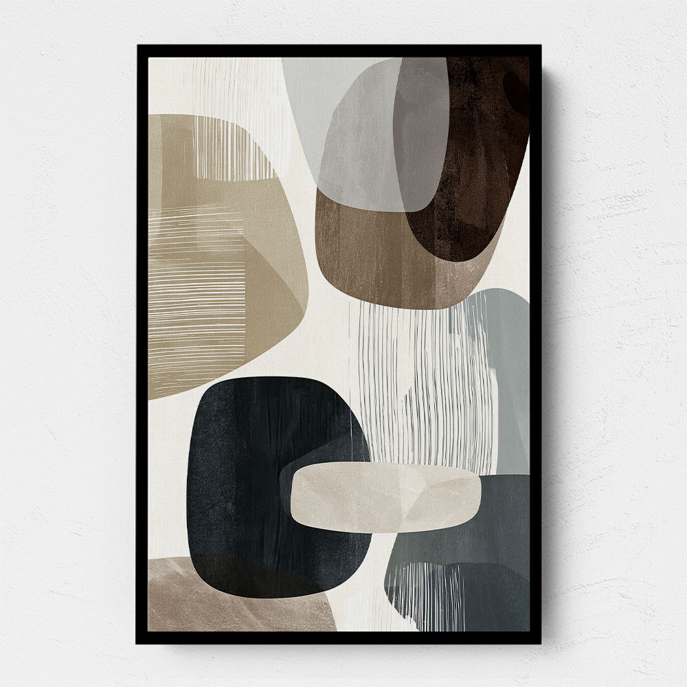 Minimalist Abstract Collage With Overlapping Organic Shapes 38