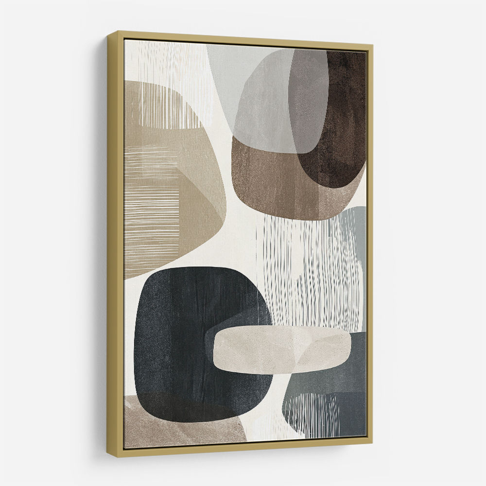 Minimalist Abstract Collage With Overlapping Organic Shapes 38