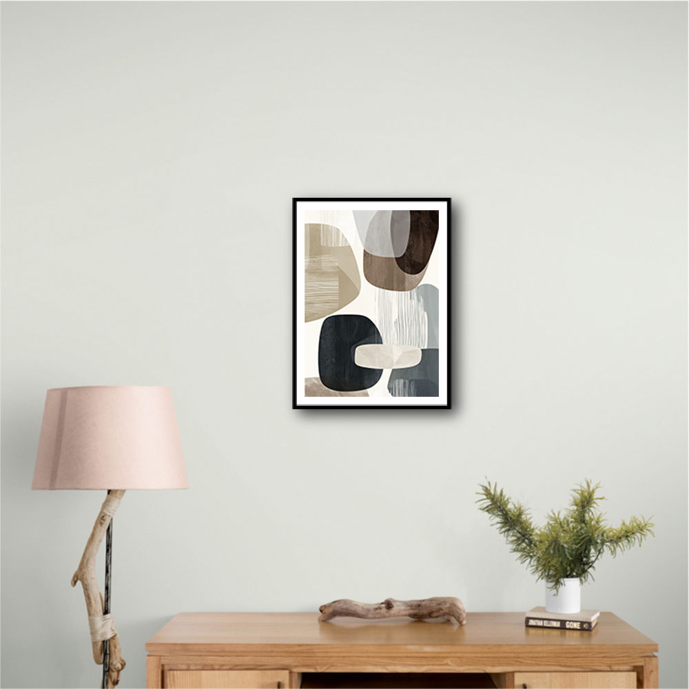 Minimalist Abstract Collage With Overlapping Organic Shapes 38