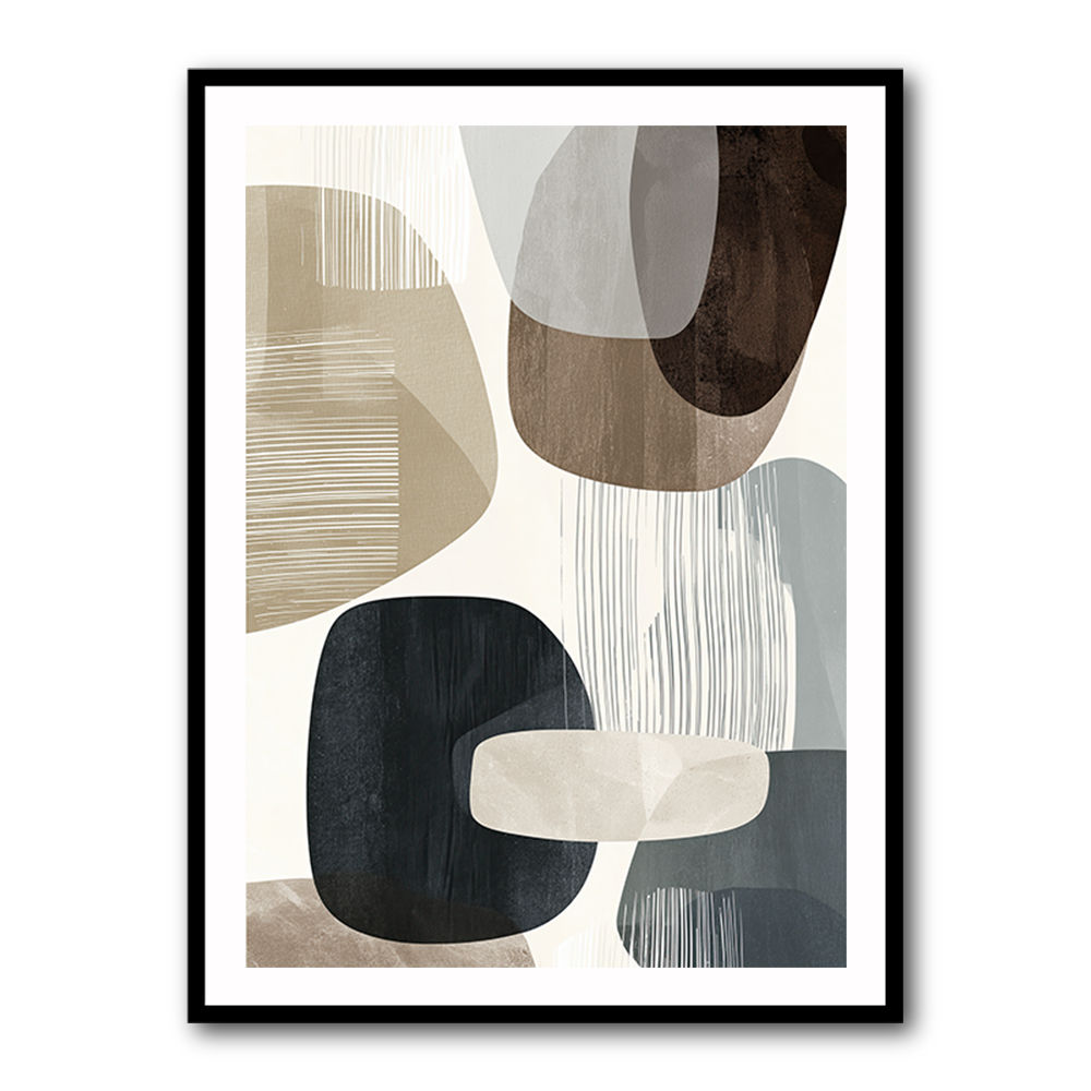 Minimalist Abstract Collage With Overlapping Organic Shapes 38