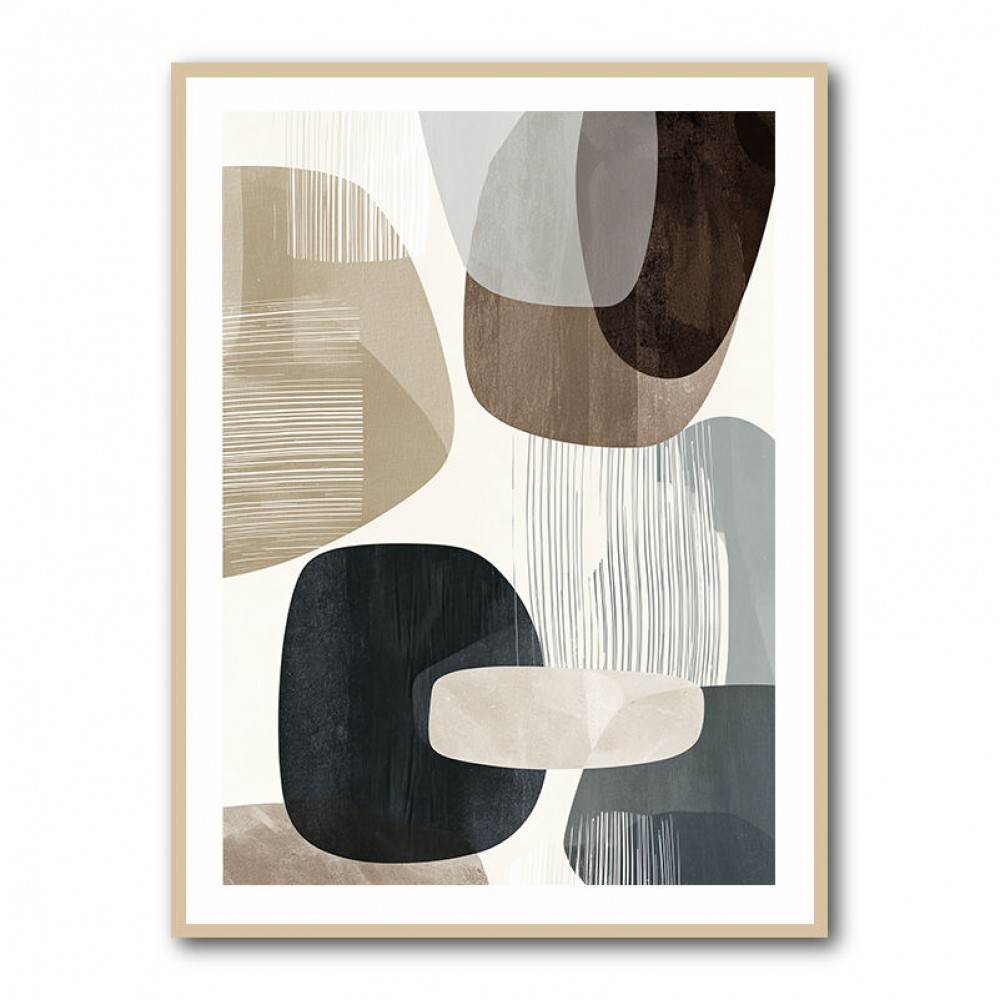 Minimalist Abstract Collage With Overlapping Organic Shapes 38