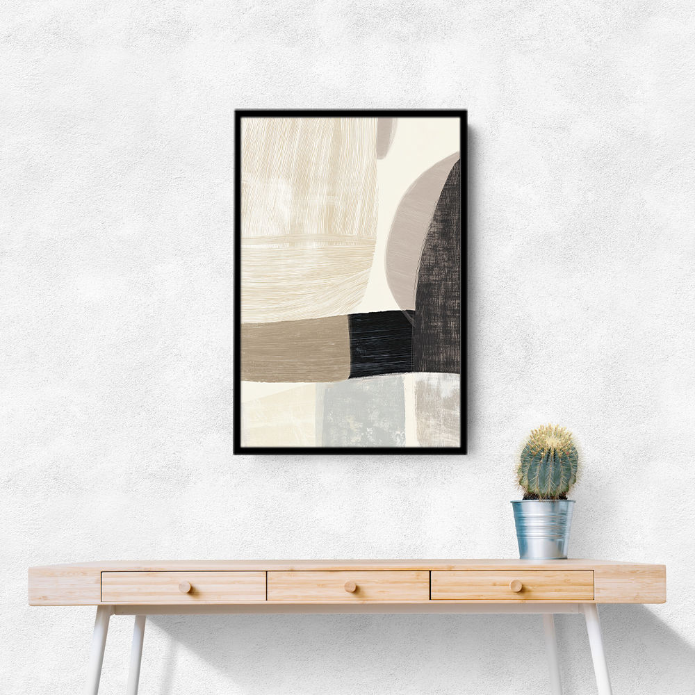 Minimalist Abstract Collage With Overlapping Organic Shapes 42