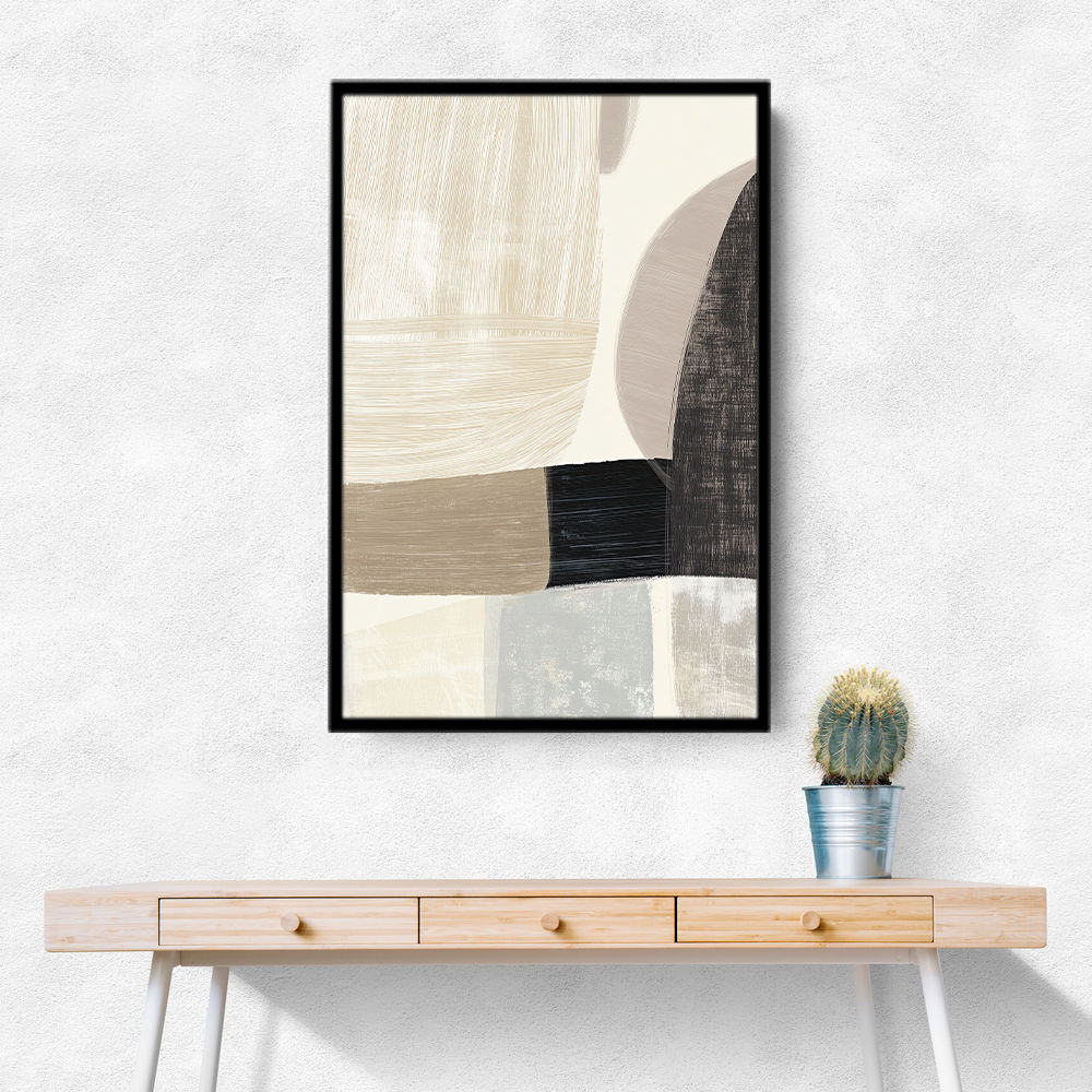 Minimalist Abstract Collage With Overlapping Organic Shapes 42