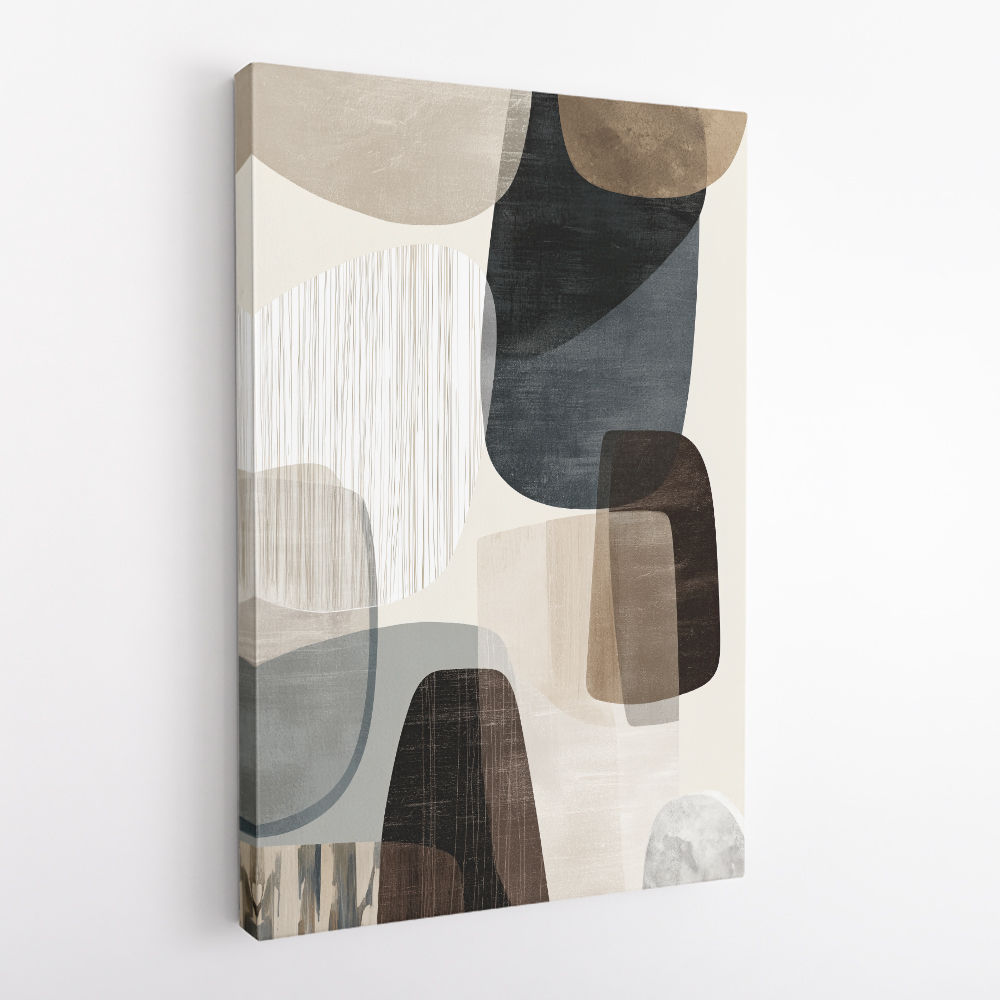 Minimalist Abstract Collage With Overlapping Organic Shapes 48