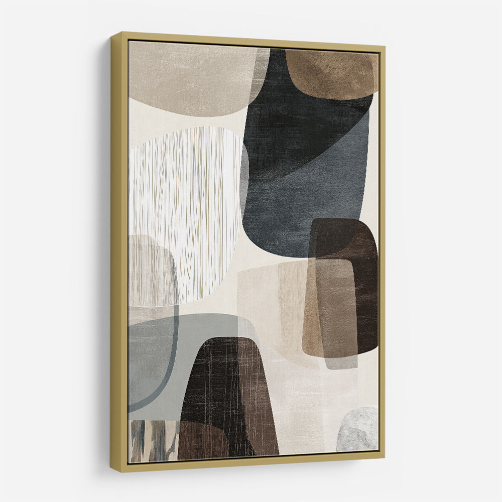 Minimalist Abstract Collage With Overlapping Organic Shapes 48