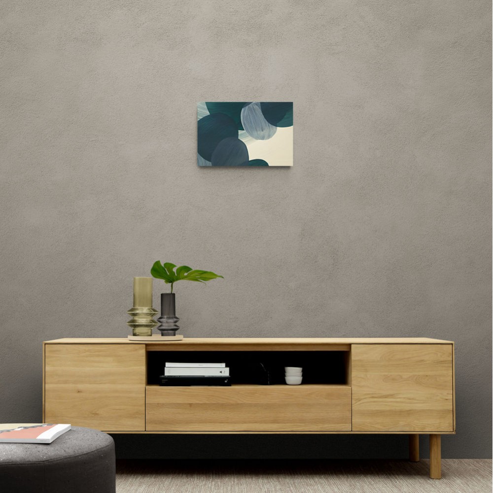 Abstract Minimalist Green Landscape Artwork With Overlapping Ovals 11