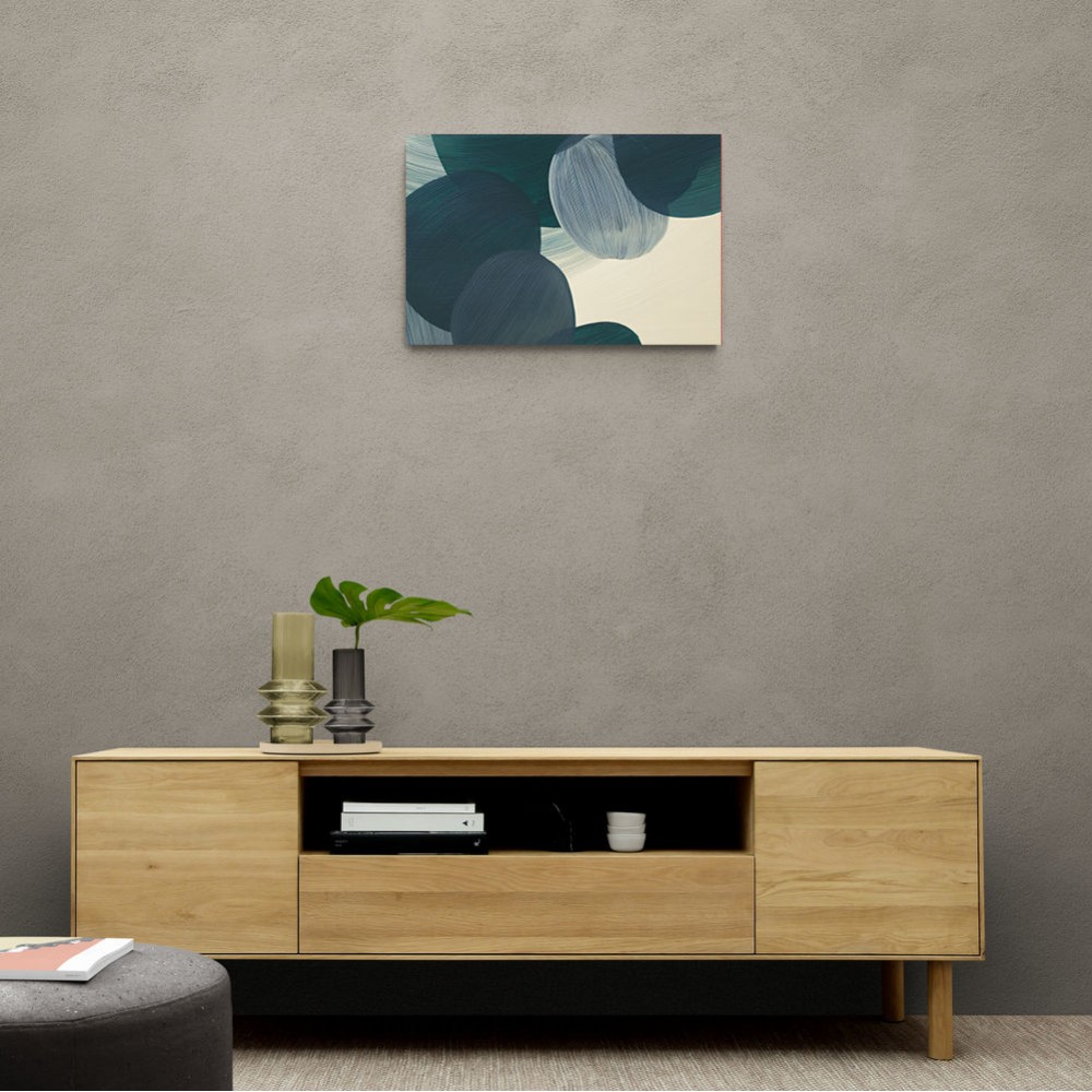 Abstract Minimalist Green Landscape Artwork With Overlapping Ovals 11