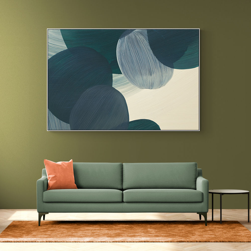 Abstract Minimalist Green Landscape Artwork With Overlapping Ovals 11