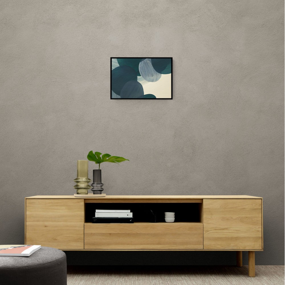 Abstract Minimalist Green Landscape Artwork With Overlapping Ovals 11