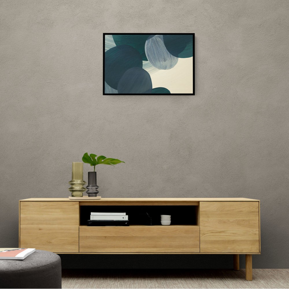 Abstract Minimalist Green Landscape Artwork With Overlapping Ovals 11