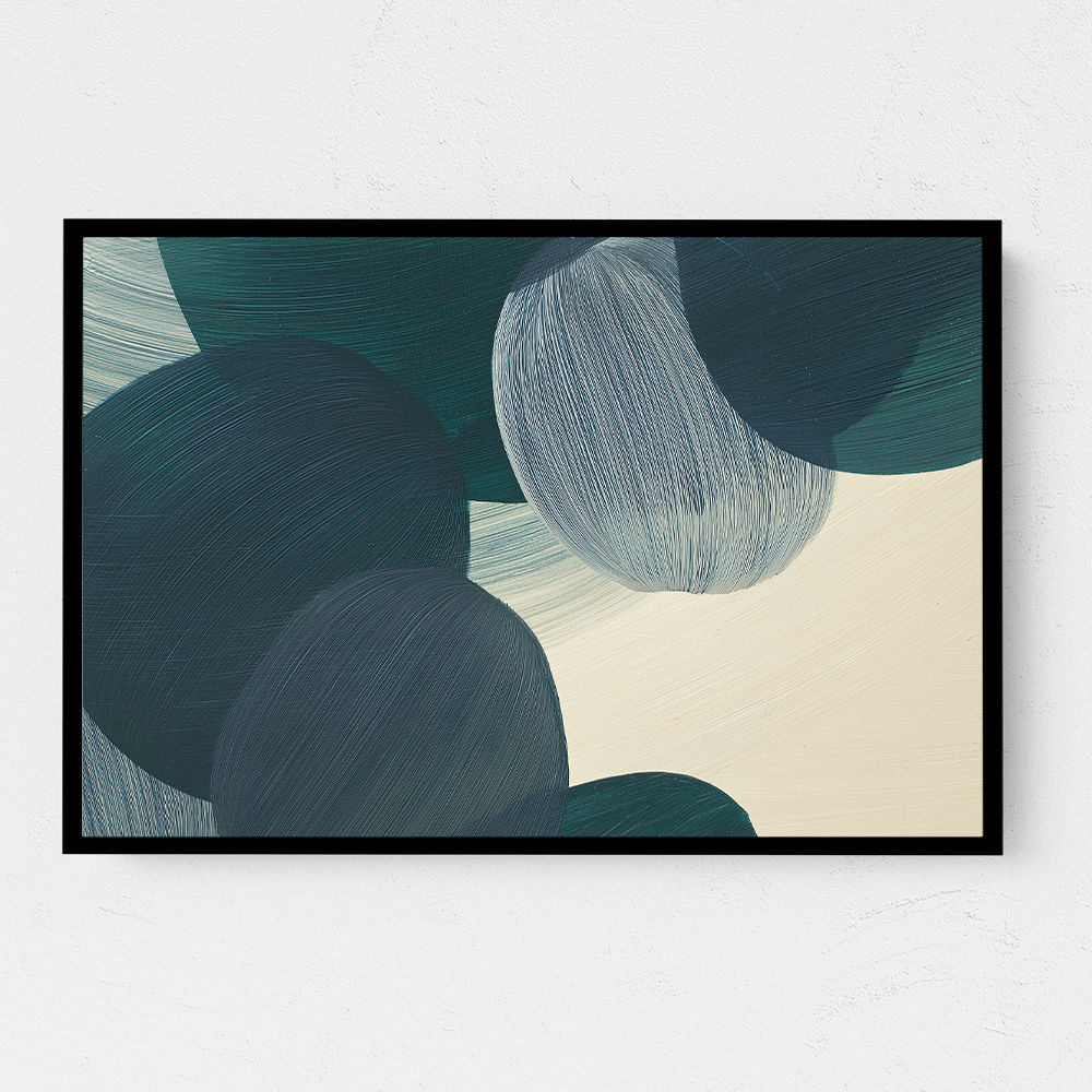 Abstract Minimalist Green Landscape Artwork With Overlapping Ovals 11