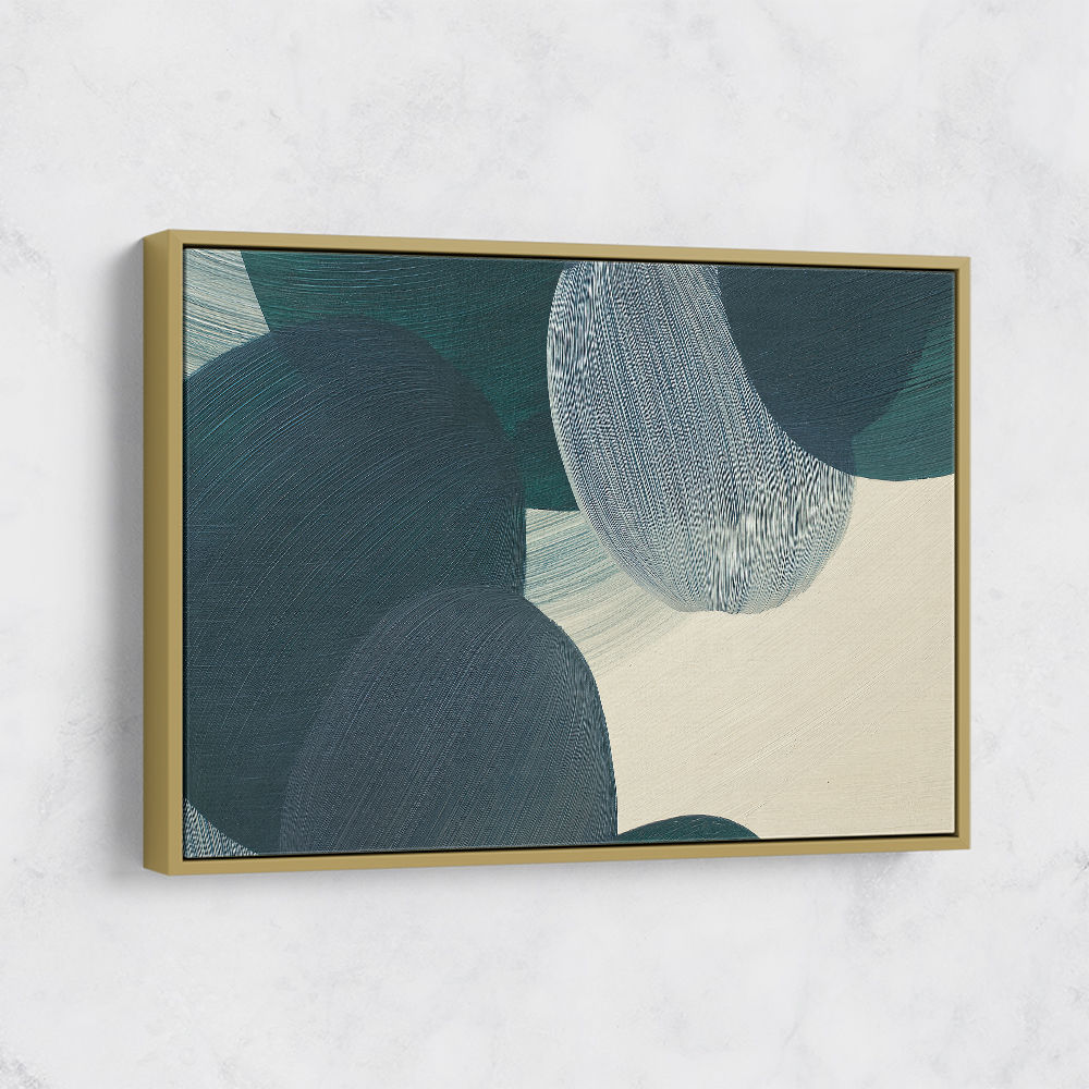 Abstract Minimalist Green Landscape Artwork With Overlapping Ovals 11