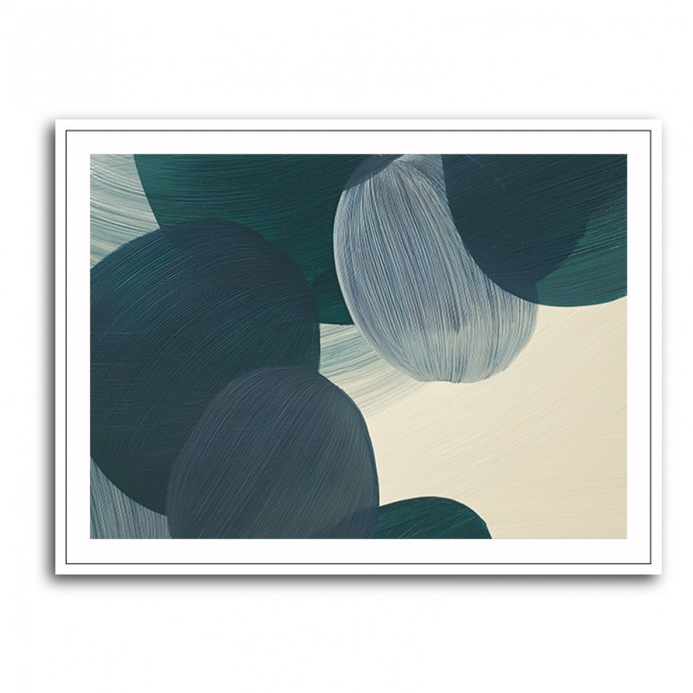 Abstract Minimalist Green Landscape Artwork With Overlapping Ovals 11