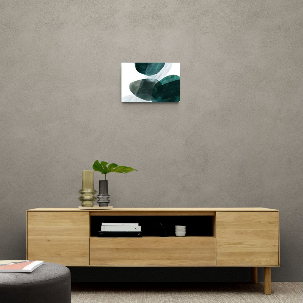 Abstract Minimalist Green Landscape Artwork With Overlapping Ovals 8