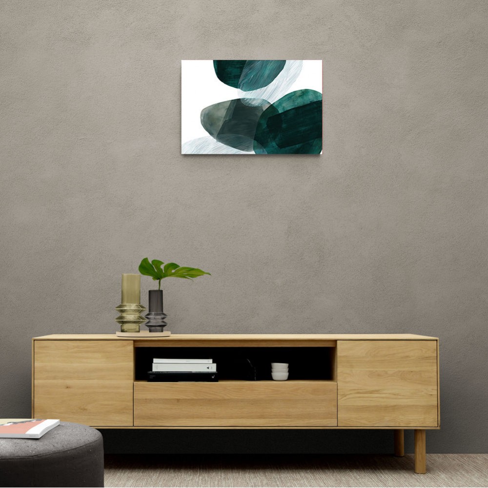 Abstract Minimalist Green Landscape Artwork With Overlapping Ovals 8