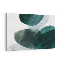 Abstract Minimalist Green Landscape Artwork With Overlapping Ovals 8