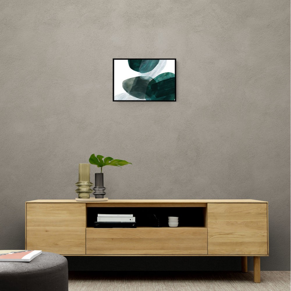 Abstract Minimalist Green Landscape Artwork With Overlapping Ovals 8
