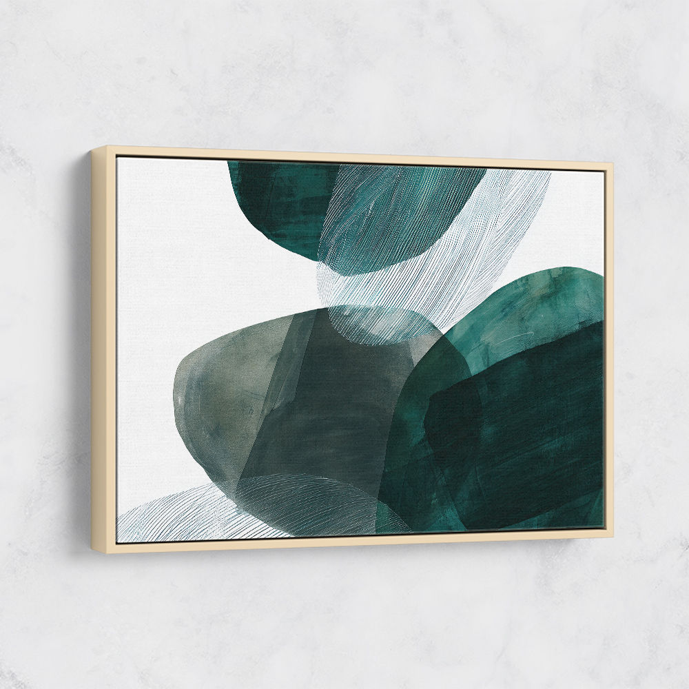 Abstract Minimalist Green Landscape Artwork With Overlapping Ovals 8