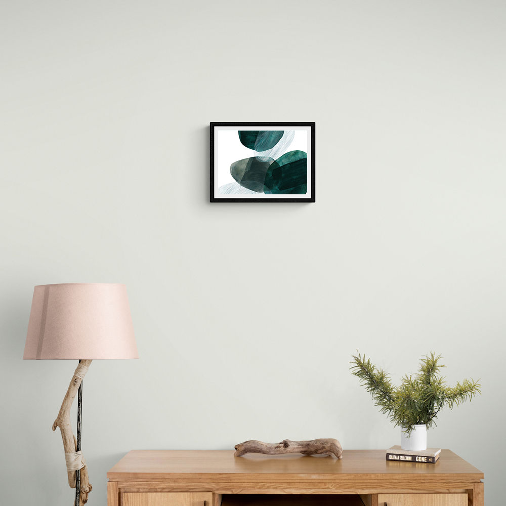 Abstract Minimalist Green Landscape Artwork With Overlapping Ovals 8