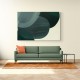 Abstract Minimalist Green Landscape Artwork With Overlapping Ovals 9