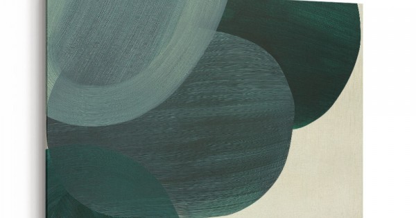 Abstract Minimalist Green Landscape Art With Overlapping Ovals 9 ...