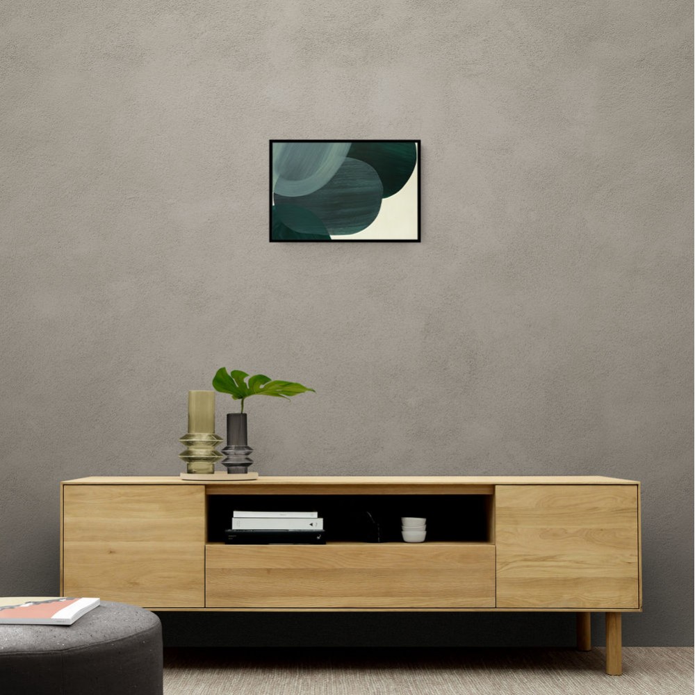 Abstract Minimalist Green Landscape Artwork With Overlapping Ovals 9