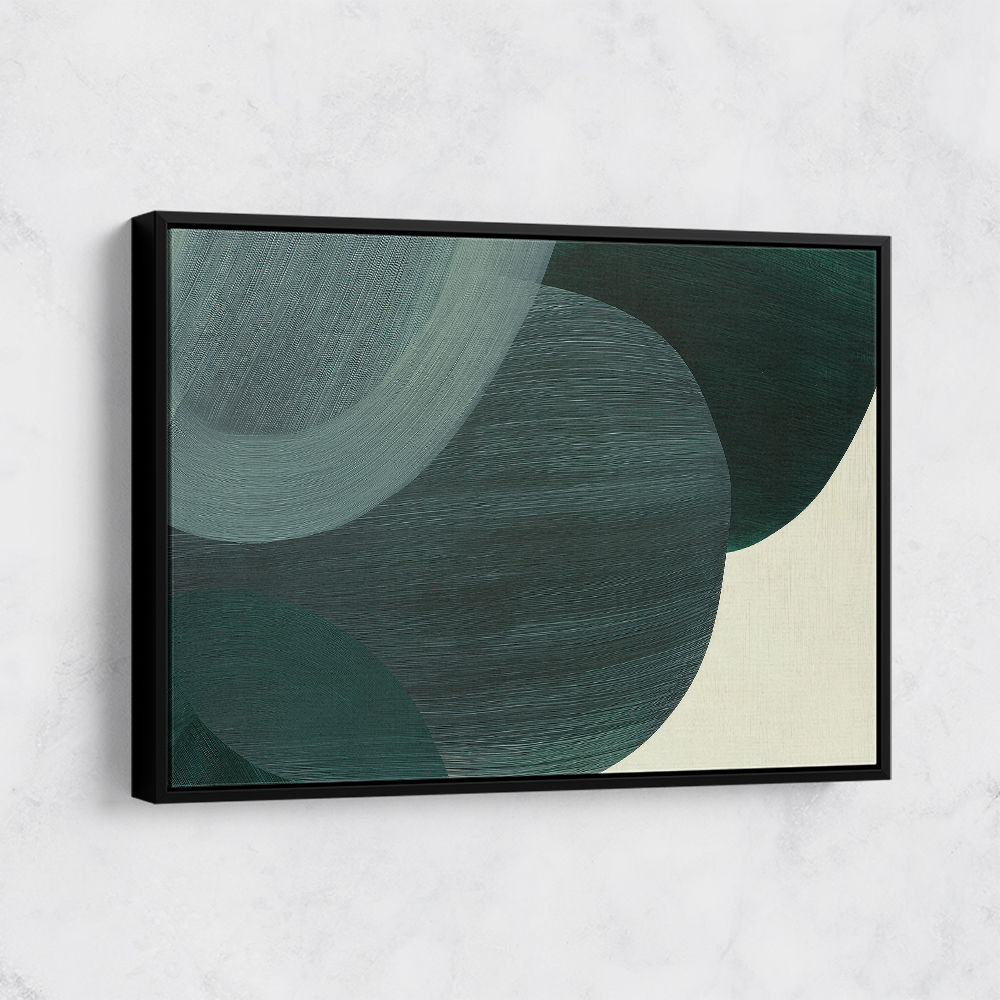 Abstract Minimalist Green Landscape Artwork With Overlapping Ovals 9