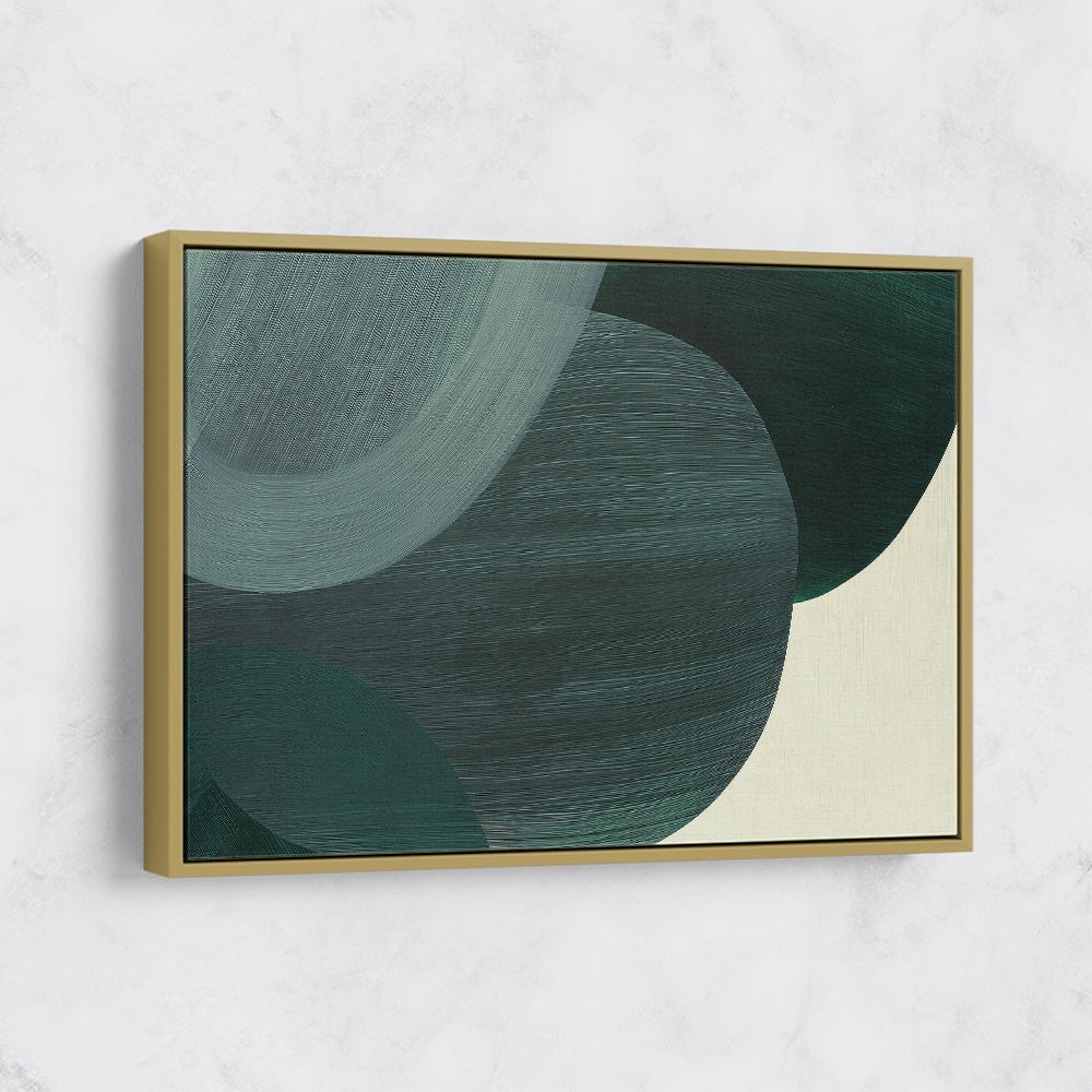Abstract Minimalist Green Landscape Artwork With Overlapping Ovals 9