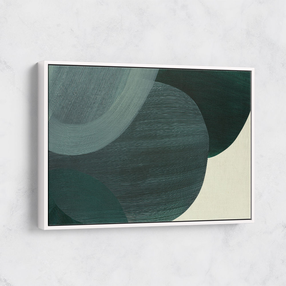 Abstract Minimalist Green Landscape Artwork With Overlapping Ovals 9